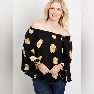 Maurices Floral Off The Shoulder Blouse Size Large